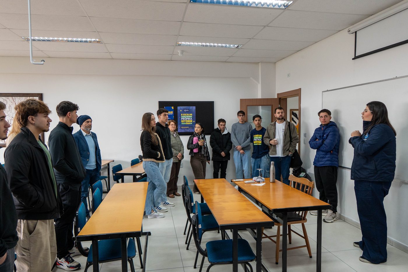 Sala de estudos apresentada durante o tour